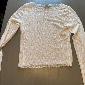 Abercrombie & Fitch White Lace Long Sleeve Top